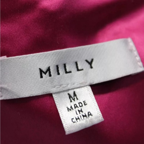 Milly Women's Round Neck Cap Sleeves Lined Lace Blouse Pink Size M - Picture 4 of 9